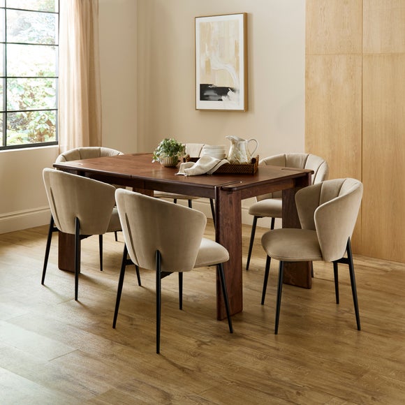 Hunter 6-8 Seater Extendable Dining Table, Mango Wood