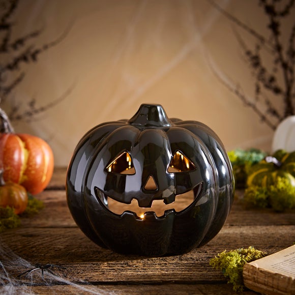 View Gloss Large Ceramic Pumpkin Candle Holder View Gloss Large Ceramic Pumpkin Candle Holder