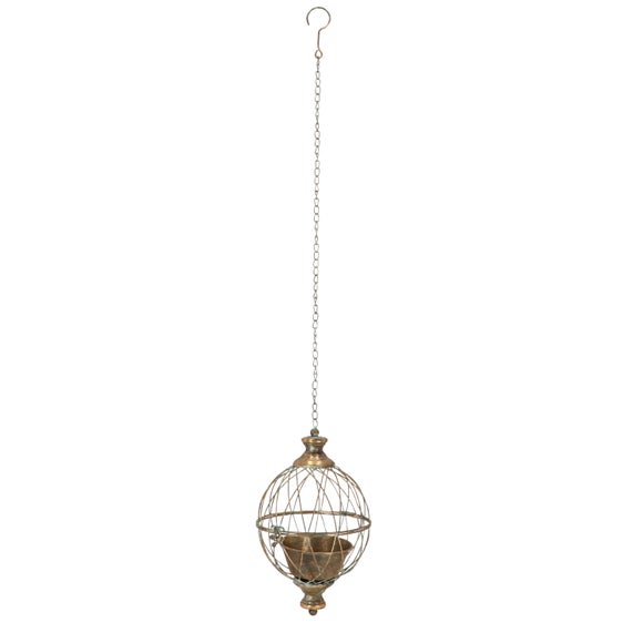 Fallen Fruits Antique Metal Spherical Hanging Planter