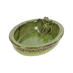 Fallen Fruits Oval Lazy Frog Bird Bath