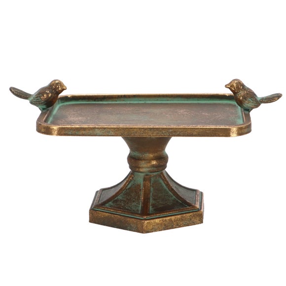 View Fallen Fruits Antique Metal Rectangular Bird Bath View Fallen Fruits Antique Metal Rectangular Bird Bath