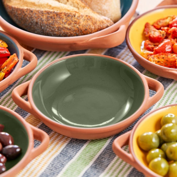 Sintra Set of 2 Small Glazed Terracotta Tapas Dish