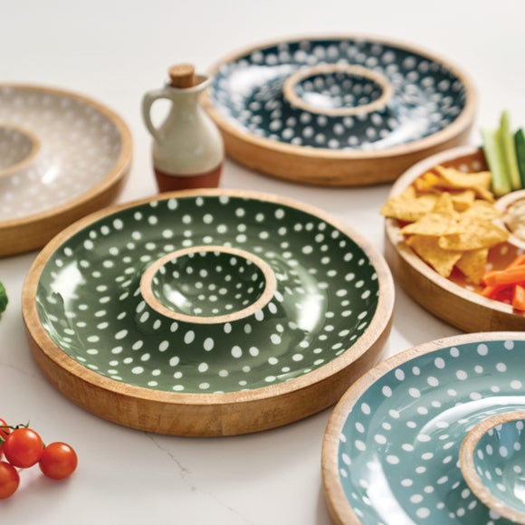View Sintra Mango Wood Spotted Chip And Dip Bowl View Sintra Mango Wood Spotted Chip And Dip Bowl