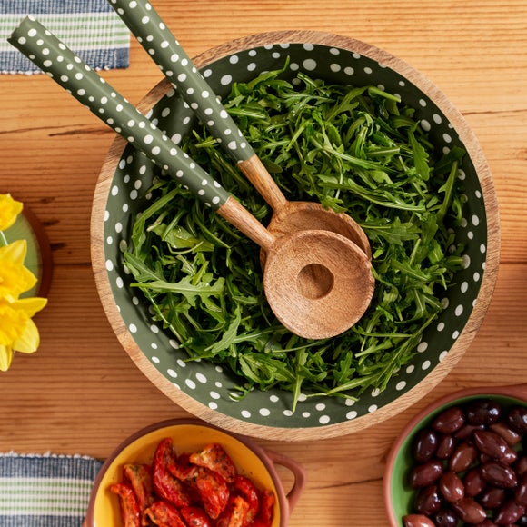 Sintra Mango Wood Spotted Salad Bowl
