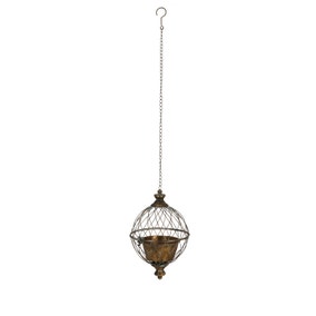Fallen Fruits Antique Metal Spherical Hanging Planter