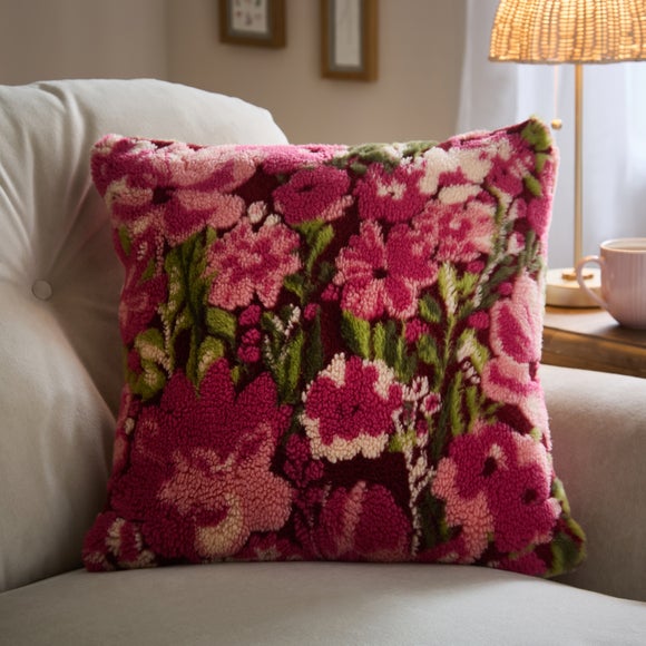 View Floral Jacquard Square Cushion View Floral Jacquard Square Cushion