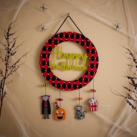 Happy Halloween Wooden Wreath