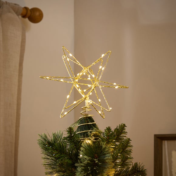 Light Up Gold Star Tree Topper
