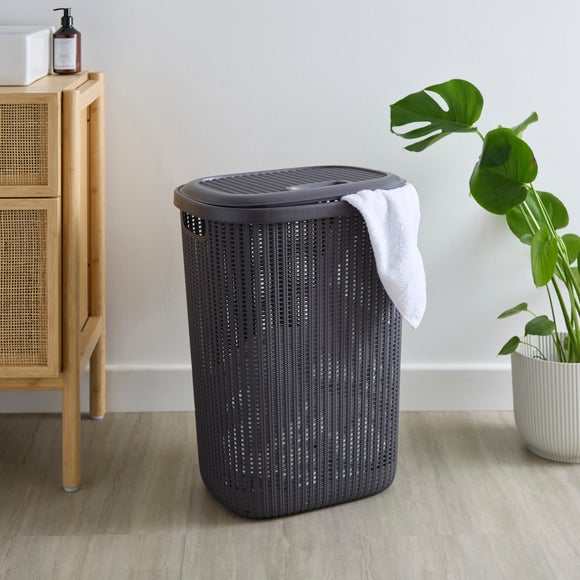 Knitted Effect Plastic Laundry Basket