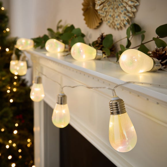 Iridescent Bulb 10 LED String Lights