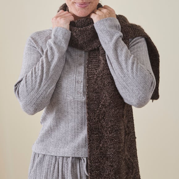 Ladies Chocolate Chenille Scarf