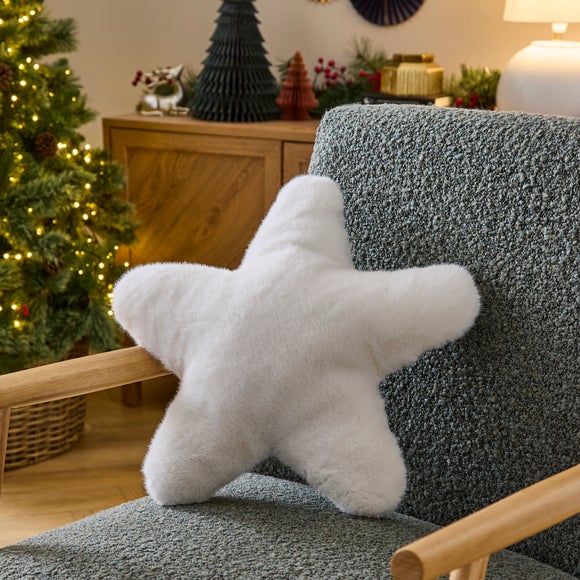 Faux Fur Star Shaped Cushion