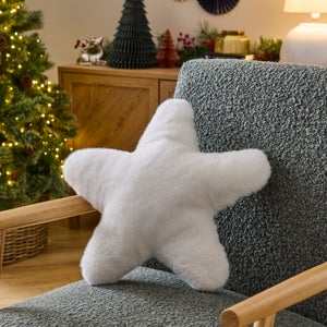 Faux Fur Star Shaped Cushion
