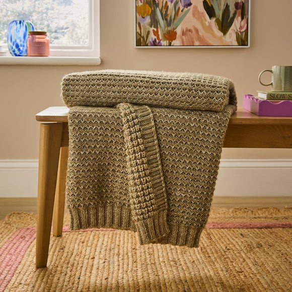 Waffle Knit Throw 130cm x 180cm