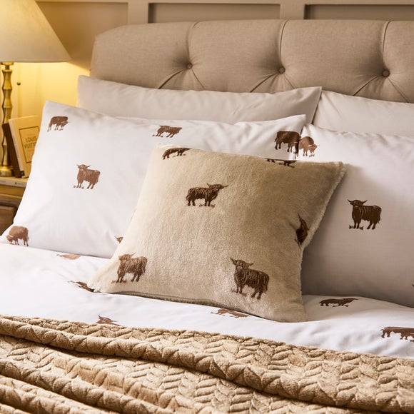 Highland Cow Printed Sherpa Cushion