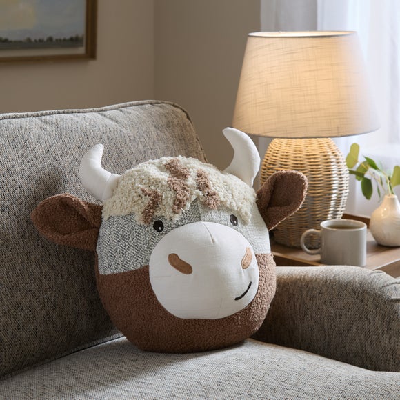 Highland Cow Head Cushion