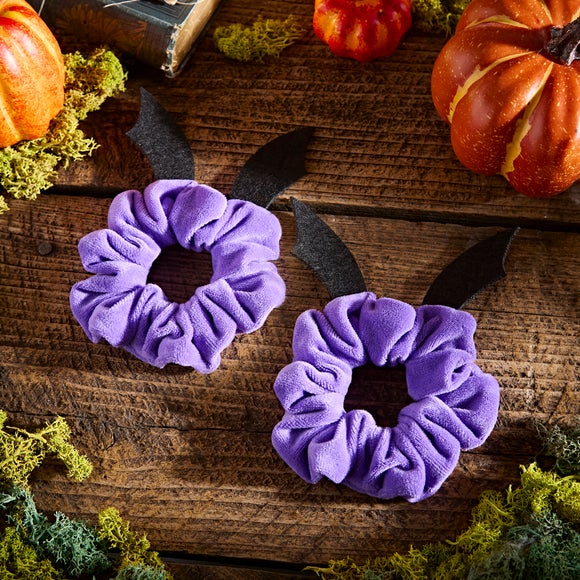 Pack of 2 Bat Hair Scrunchies