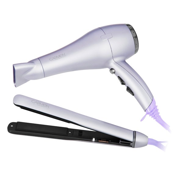 Click to view product details and reviews for Carmen Hair Dryer Straightener Set.