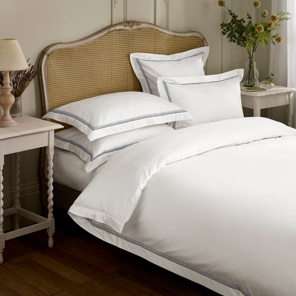 Dorma Rovello Embroidery 100% Cotton Duvet Cover & Pillowcase Set