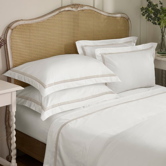 Dorma Rovello Embroidery 100% Cotton Oxford Pillowcase Pair