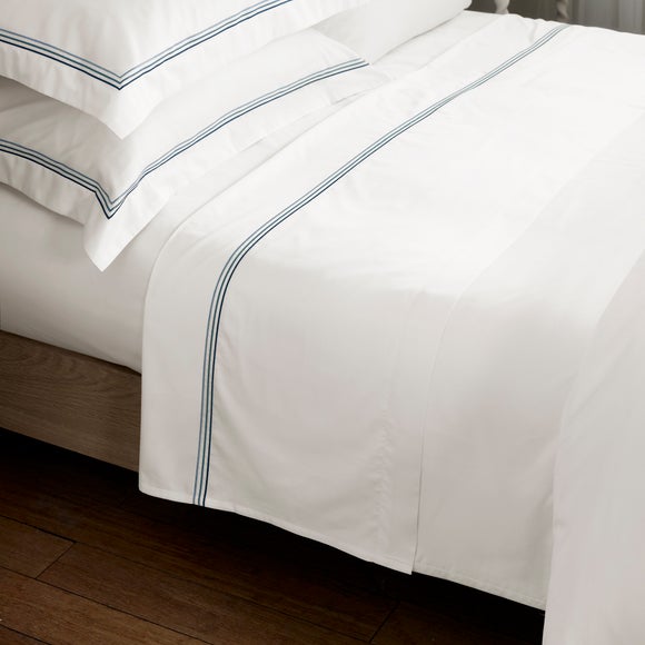 Dorma Rovello Embroidery 100 Cotton Flat Sheet