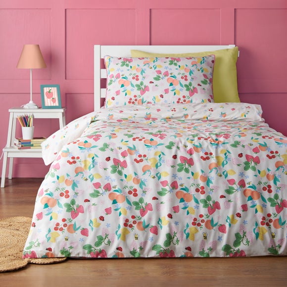 Catherine Lansfield Fruity Friends Quilt Cover And Pillowcase Set