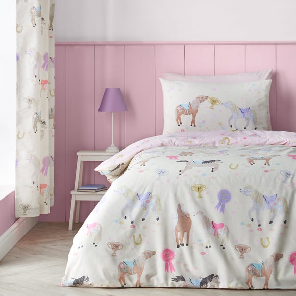 Catherine Lansfield Happy Horses Quilt Cover and Pillowcase Set