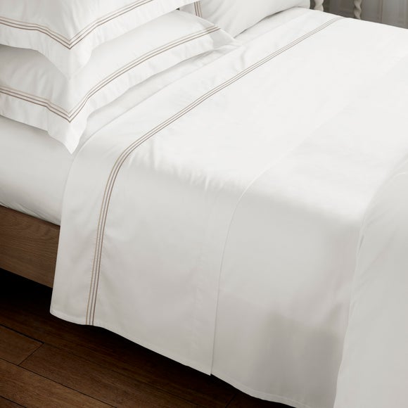 Dorma Rovello Embroidery 100 Cotton Flat Sheet
