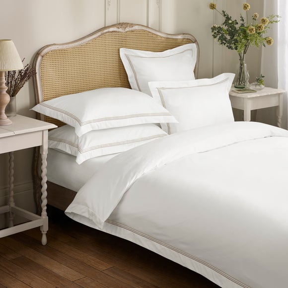 View Dorma Rovello Embroidery 100 Cotton Duvet Cover & Pillowcase Set View Dorma Rovello Embroidery 100 Cotton Duvet Cover & Pillowcase Set