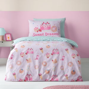 Catherine Lansfield Sweet Treats Quilt Cover And Pillowcase Set