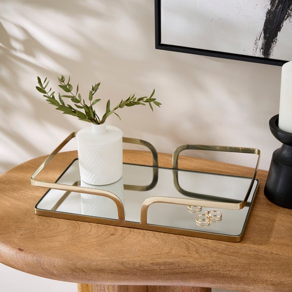 View Gold Rectangular Mirrored Tray View Gold Rectangular Mirrored Tray