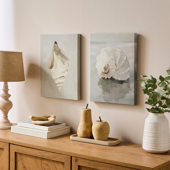 Set of 2 Shells Framed Canvases