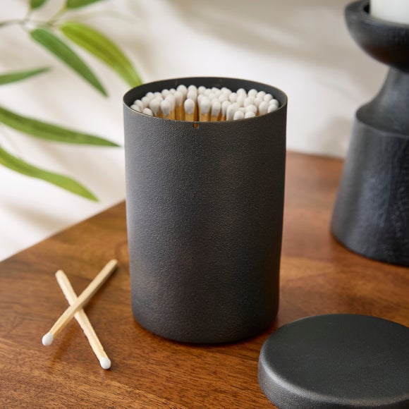 Black Metal Storage Jar
