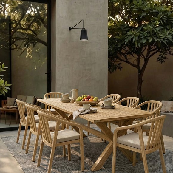 Lidia 8 Seater Dining Table With 6 Riven Chairs