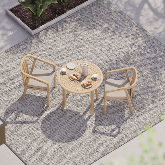 Maris 2 Seater Round Bistro Set With 2 Riven Chairs