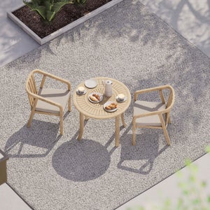 Maris 2 Seater Round Bistro Set With 2 Riven Chairs