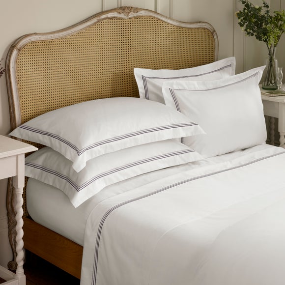 Dorma Rovello Embroidery 100% Cotton Oxford Pillowcase Pair