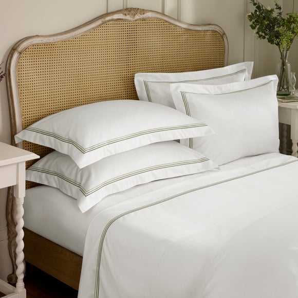 Dorma Rovello Embroidery 100 Cotton Oxford Pillowcase Pair