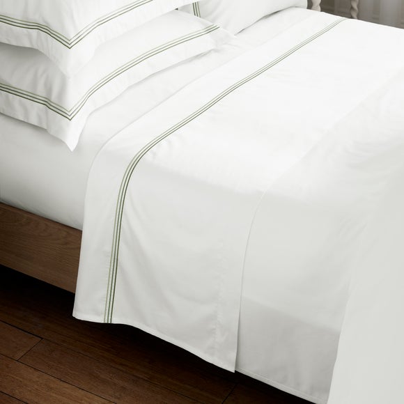 Dorma Rovello Embroidery 100% Cotton Flat Sheet
