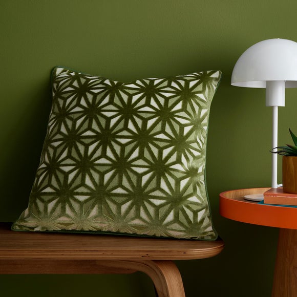 Appletree Star Geometric Velvet Square Cushion