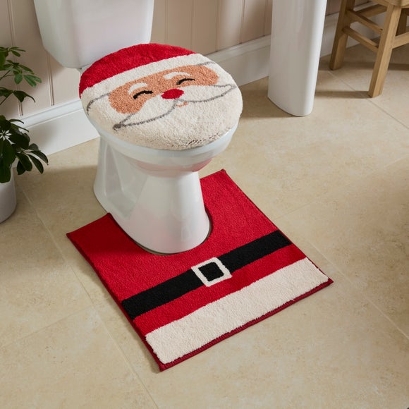 Santa Pedestal Mat & Toilet Seat Cover Set