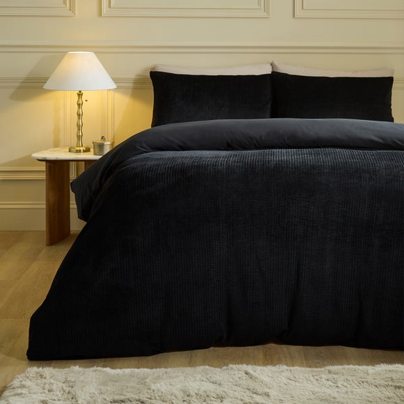 Ruched Velour Duvet Cover and Pillowcase Set