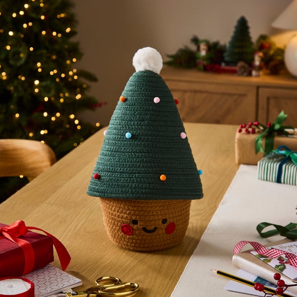 Christmas Tree Cotton Rope Basket