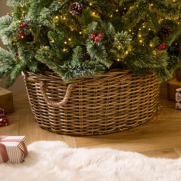 Chunky Faux Rattan Tree Basket