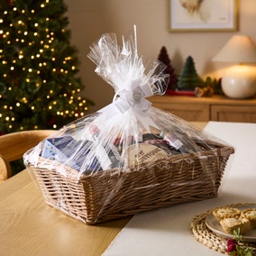 Make Your Own Small Round Willow Hamper with Cellophane