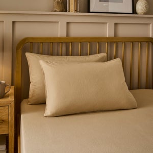 100 Organic Brushed Cotton Standard Pillowcase Pair