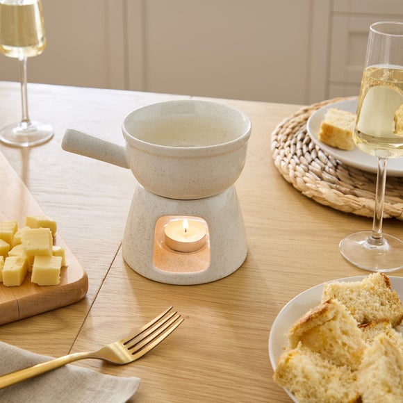 Speckle Ceramic Chocolate and Cheese Fondue Set