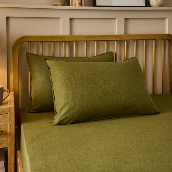 100% Organic Brushed Cotton Standard Pillowcase Pair