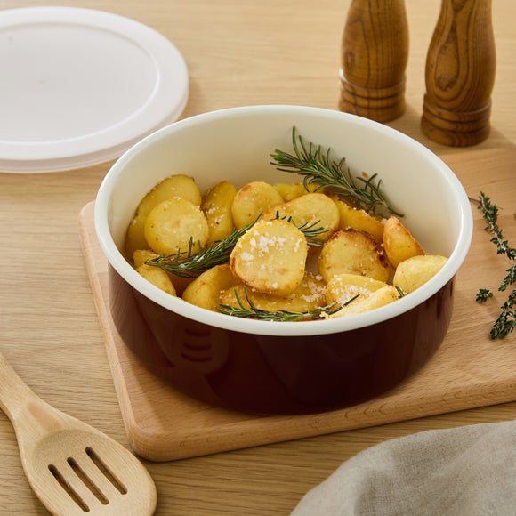 Round Enamel Roaster with Lid
