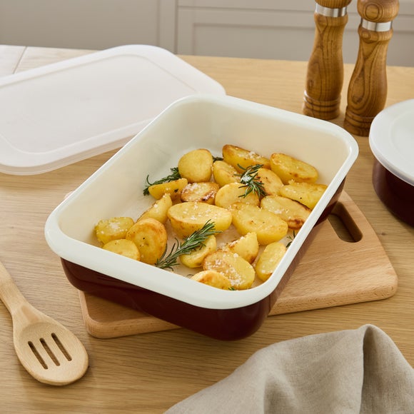 Rectangle Enamel Roaster with Lid